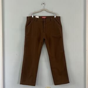 NWT Coleman Utility Canvas Fleece Lined Caramel Brown Bonded Pants